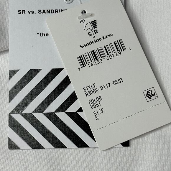 Sandrine Rose Convertable L/S S/S Distressed Sweatshirt White Women Small NWT - Picture 14 of 14